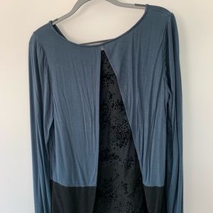 [Addison] blue and black long-sleeved shirt